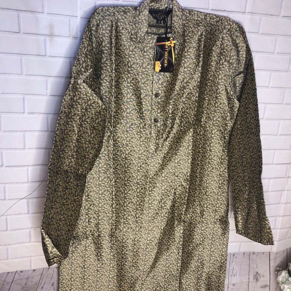 Men's Casual Button Down Shirt - Olive Green